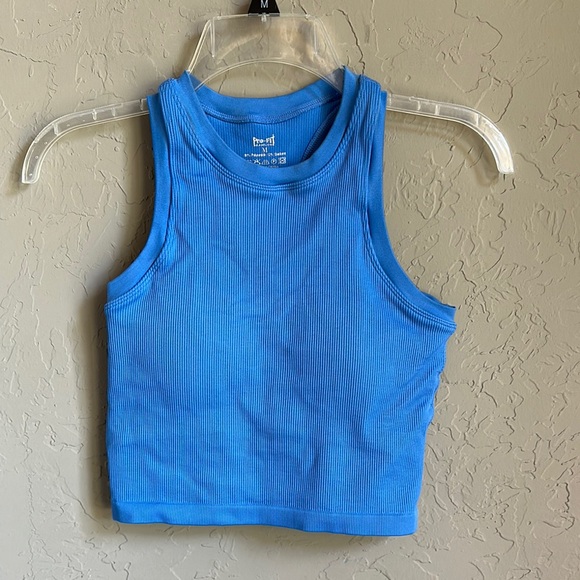 Profit, razorback, blue seamless crop tank padded size‎ medium Blue Tank Top - Picture 1 of 4